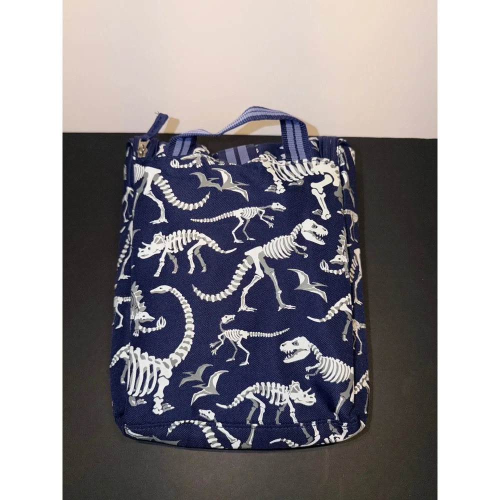 Pottery Barn Dinosaur Skeleton Glow In The Dark Hanging Toiletry Bag Travel Case